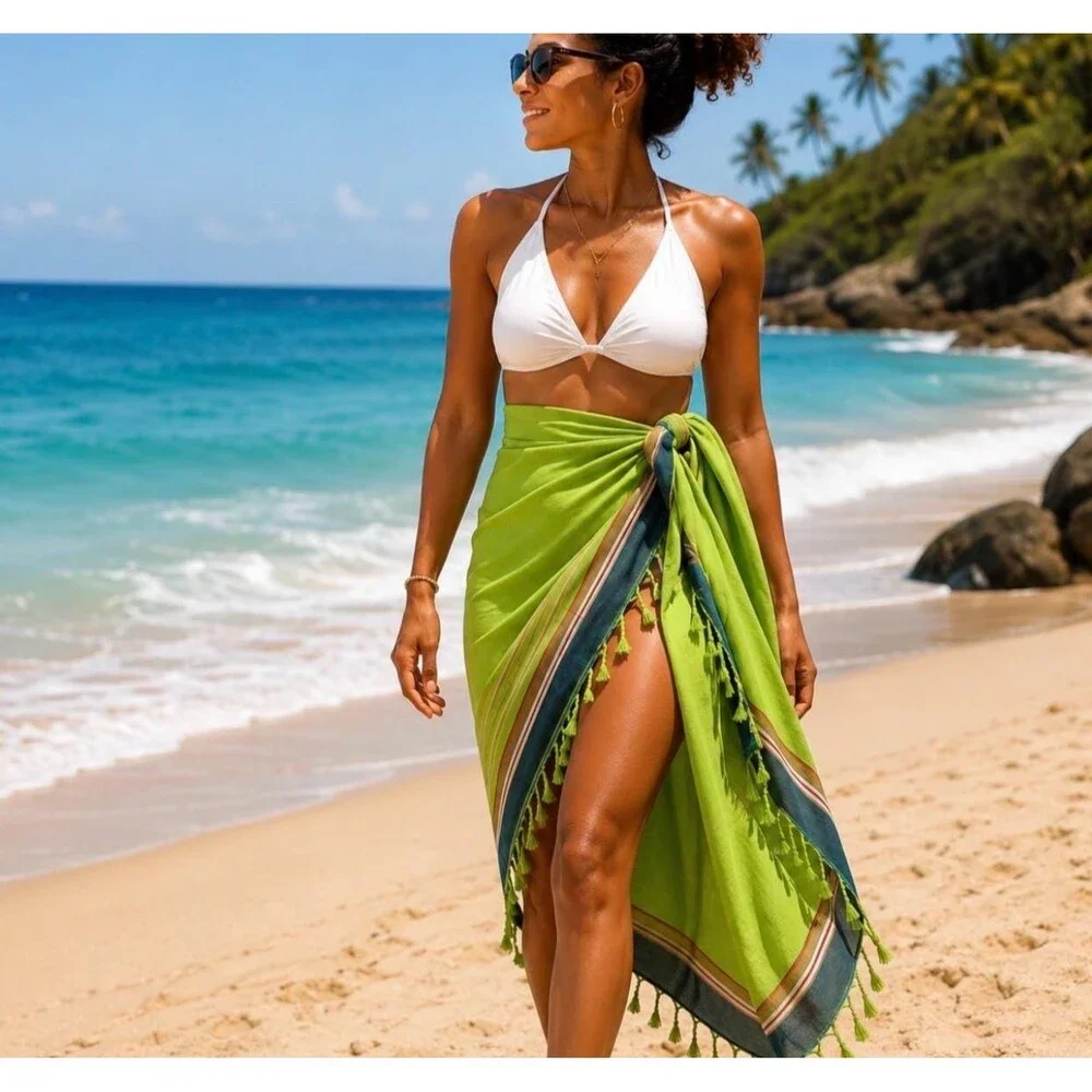 Kikoy Beach Wrap Sarong  Pareo Swimsuit Cover Up | Beach Towel | Cruise Vacation